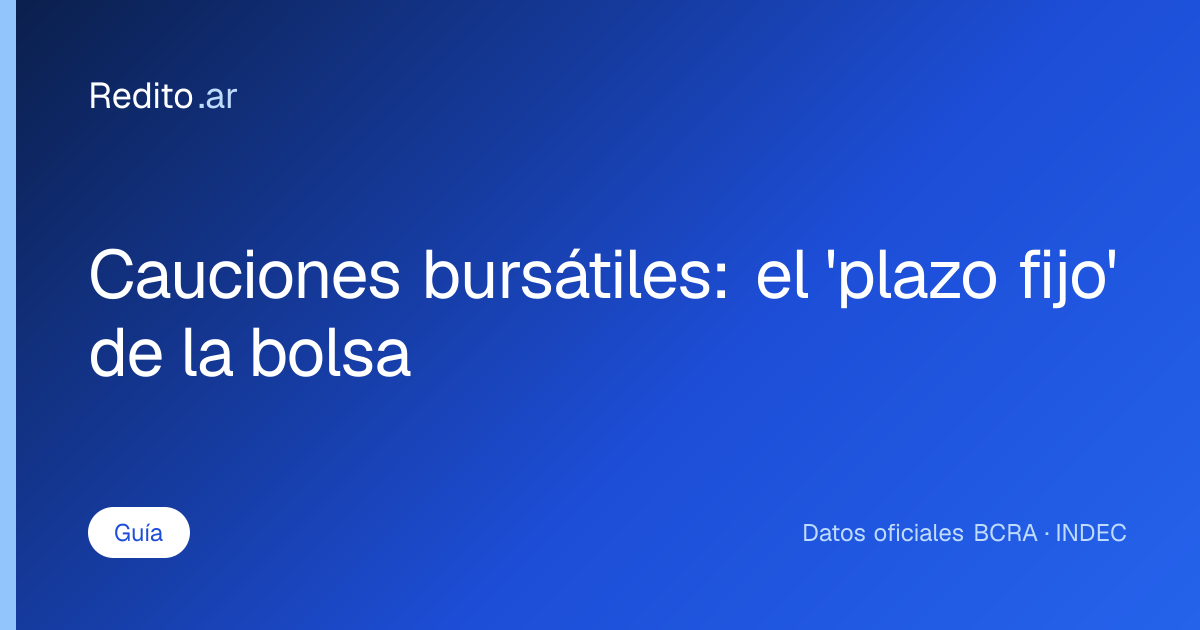 Cauciones bursátiles: el 'plazo fijo' de la bolsa