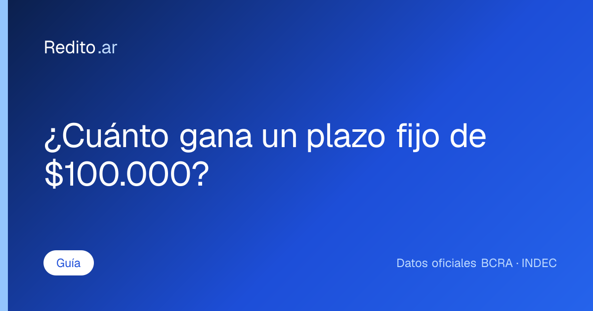 ¿Cuánto gana un plazo fijo de $100.000?