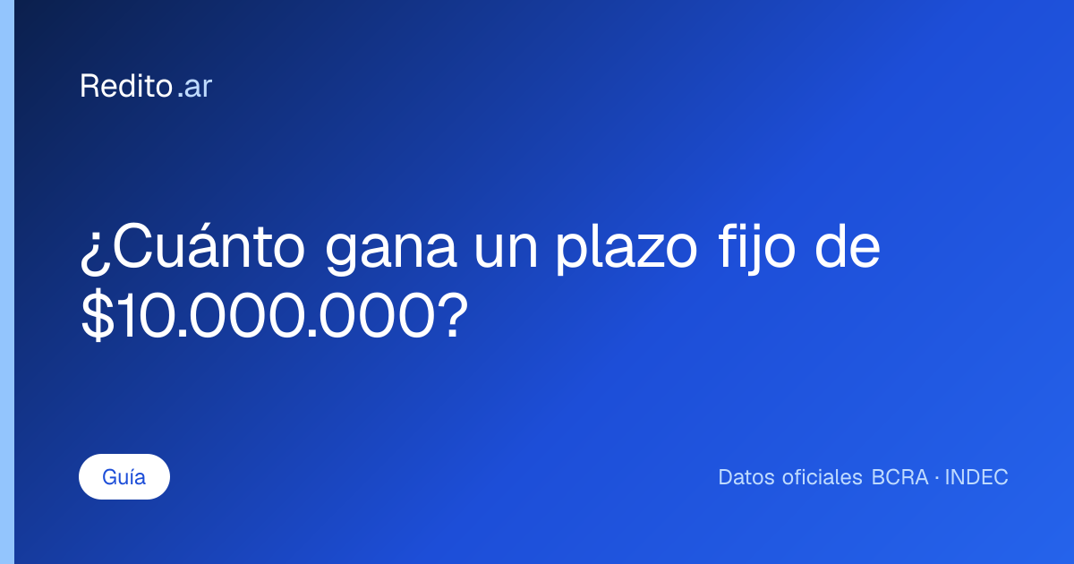¿Cuánto gana un plazo fijo de $10.000.000?
