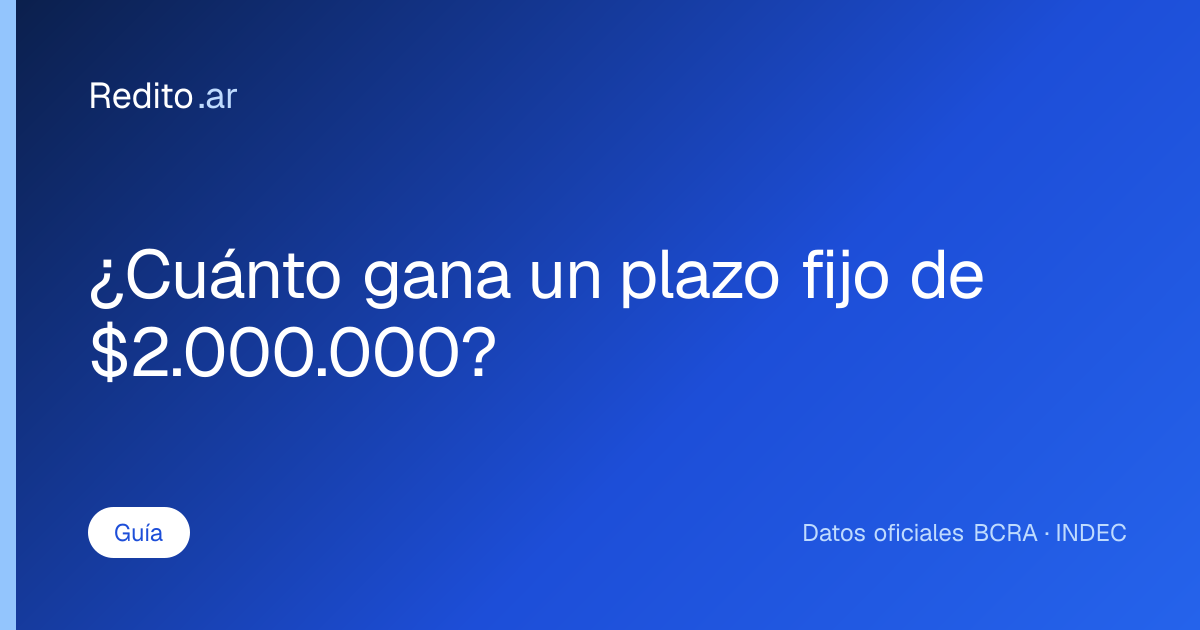 ¿Cuánto gana un plazo fijo de $2.000.000?