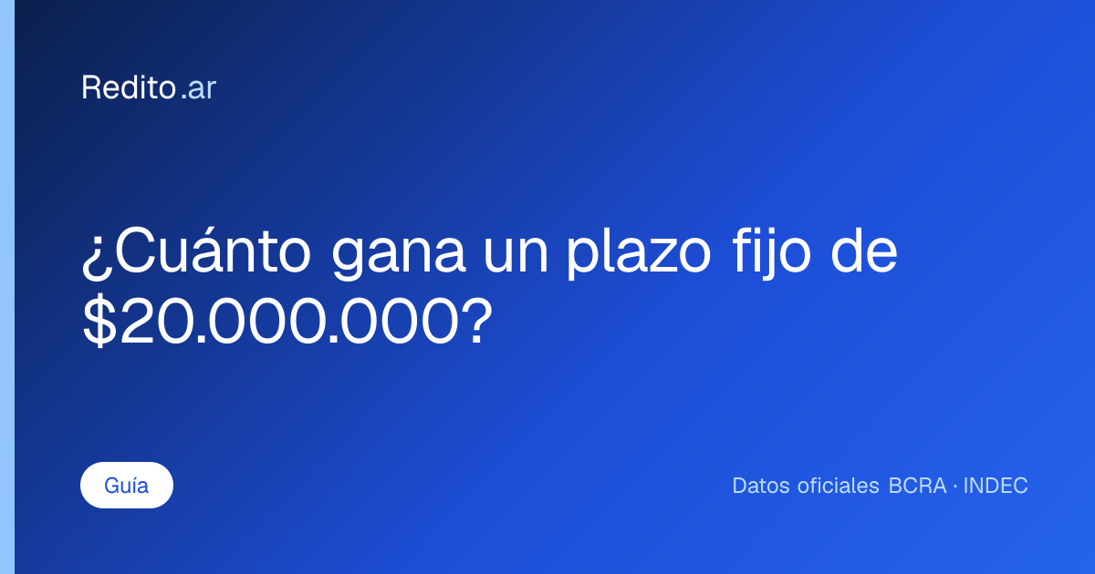 ¿Cuánto gana un plazo fijo de $20.000.000?