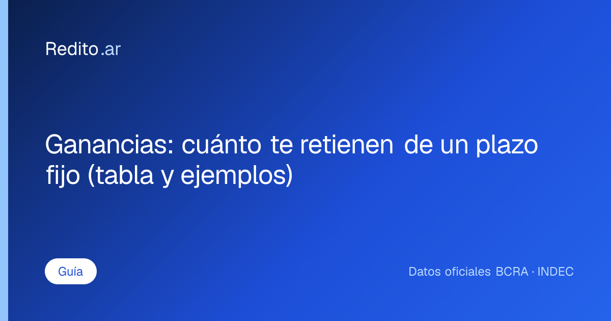 Ganancias: cuánto te retienen de un plazo fijo (tabla y ejemplos)