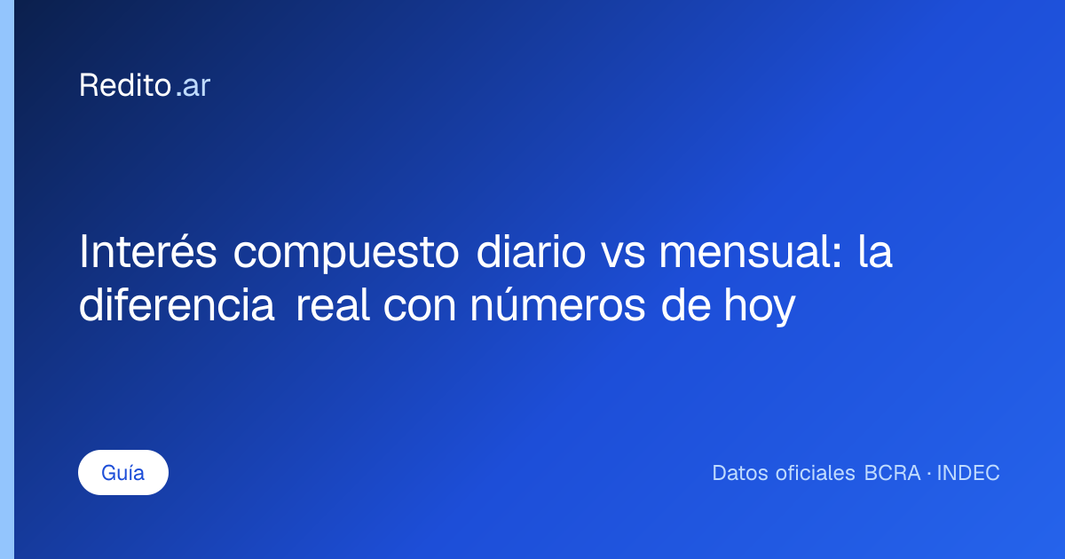 Interés compuesto diario vs mensual: la diferencia real con números de hoy