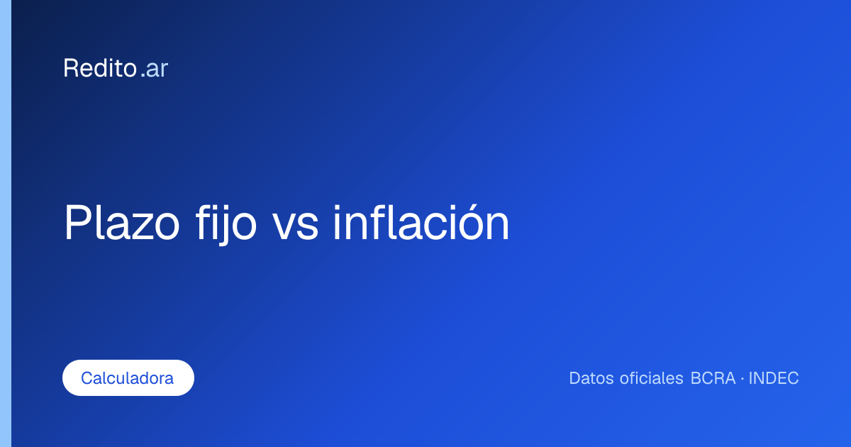 Plazo fijo vs inflación si le ganás a la inflación