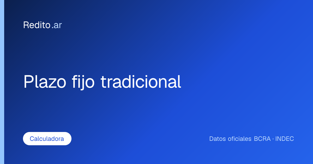 Calculadora de plazo fijo tradicional
